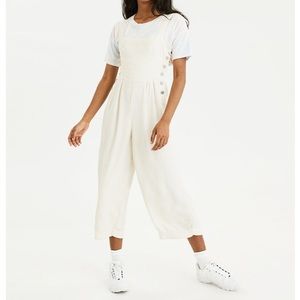 White linen overalls